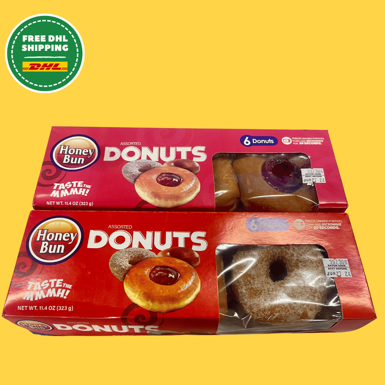 Honey Bun Donuts - 2 Boxes - with FREE Express Shipping