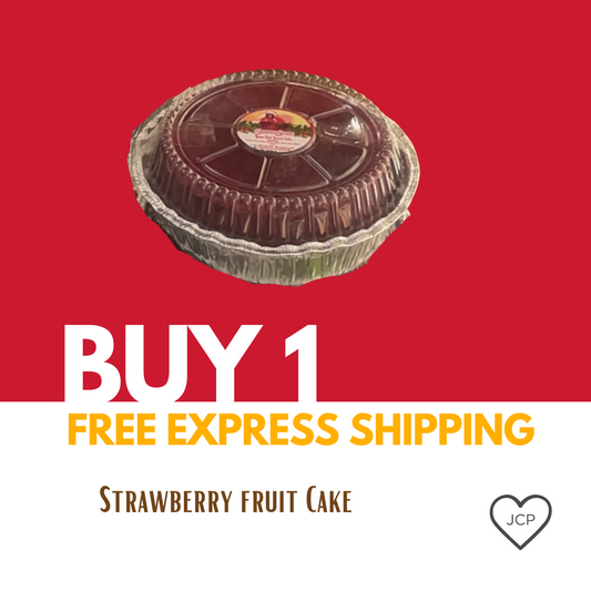 Donna Gowe Strawberry Fruit Cake (1 LB) with FREE Express Shipping